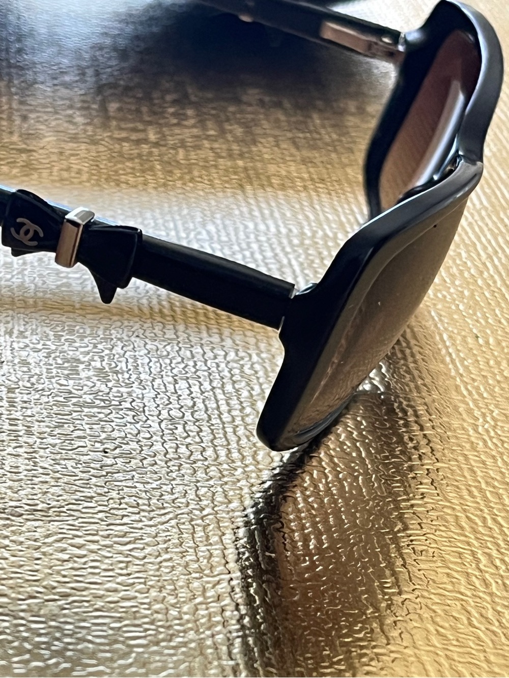 CHANEL Black Frame Sunglasses with Brown Gradient Lenses - Picture 9 of 11